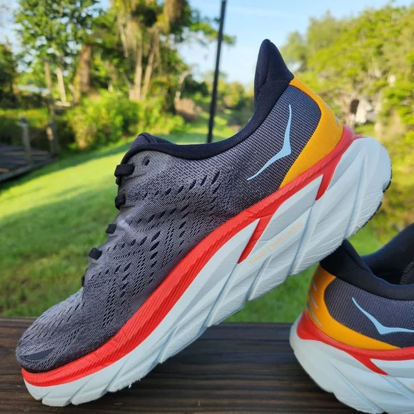 SOLD!! HOKA Men's Clifton 8 Gray Road Running/Walking Sneakers Shoes Size 11 D - Picture 7 of 16